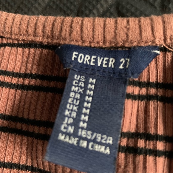forever 21 long sleeve striped top, size medium - Picture 2 of 3
